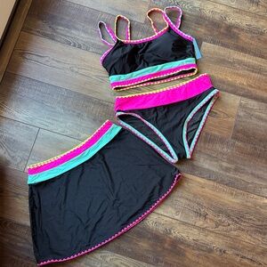 NWT Popvil 3-Piece Colorblock Bikini Set